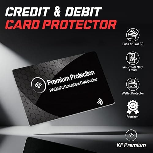 KF-Premium RFID Blocking Cards & Passport Sleeve (2 Pack) – Ultra Thin Protector for Credit, Debit & Passport – Contactless NFC Blocker – Prevents Fraud & Identity Theft (Black) — view 3