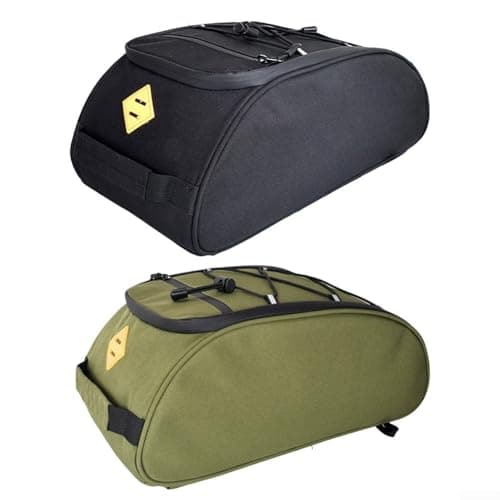 Honseadek Bicycle Rear Rack Bag Waterproof Nylon Bike Trunk Bag Foldable Cycling Luggage Carrier with Large Capacity for Mountain Bike Travel(green) — view 6
