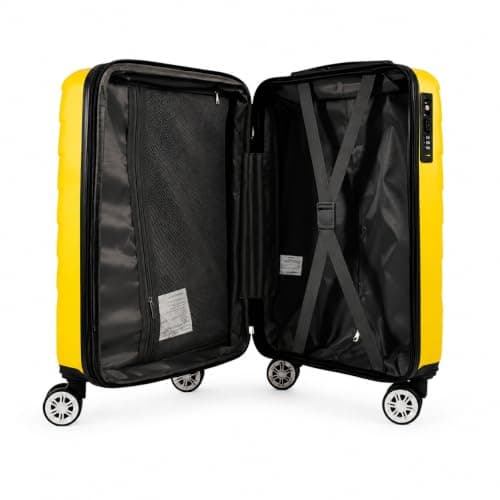 Set of 3 Pcs Luggage Hardshell Suitcase Light Weight, Yellow — view 4