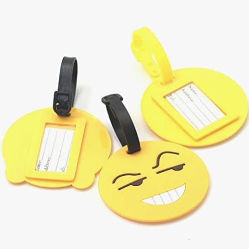 Travel Luggage Tags, Face Suitcase Travel ID Label Tags Holders, PVC Identifier Label Holders for Backpack(4 Pack Yellow) — view 5