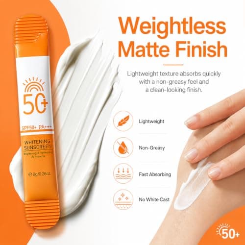 24 Pack Mini Travel Sun Cream, Sunscreen SPF 50+, Travel Size Sunscreen for Face & Body, Portable Skincare Set for Handbag, Holidays, Commute, Beach & Outdoor Trips, Mini 8g Tubes — view 5