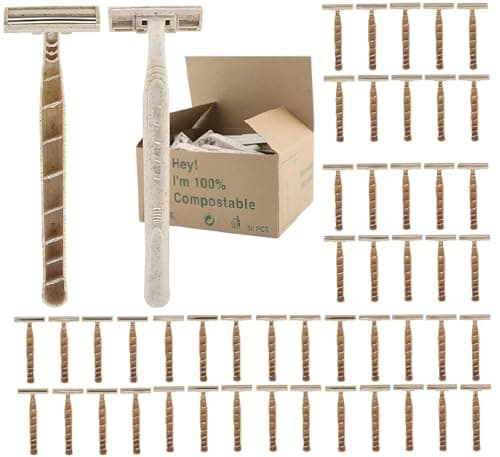 Disposable Razors Bulk for Men & Women – Twin Blade Unisex Shavers – Eco-Friendly, Biodegradable, Non Toxic, Made from Recycled Wheat Straw 100 count