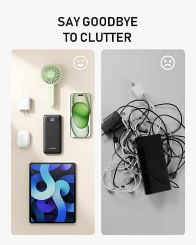 Charmast Portable Charger, 10000mAh Power Bank with Built in 4 Cables — view 4