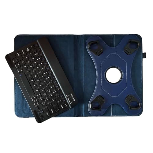 Navitech Blue Rotational Bluetooth Keyboard Case Compatible With Blackview Tab90 WiFi Android 14 11 Inch Tablet — view 3