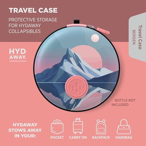 HYDAWAY Travel Case for Collapsible Bottles, Bowls & Cups - Protective Storage with Carabiner Clip - Durable, Water-Resistant, TSA-Friendly (Bergen) — view 2