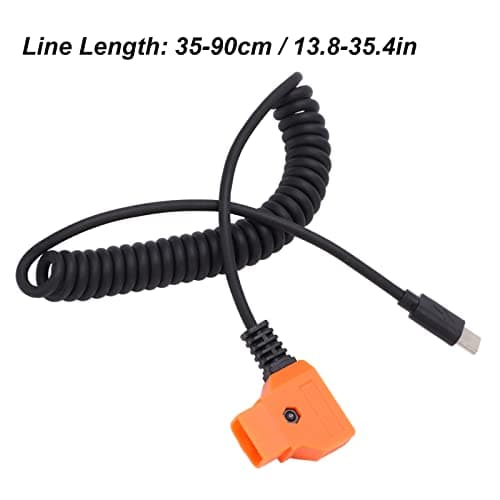 Phefop Cables & Cords Flexible PD Charging Cable for V Mount Camera Battery Outdoor Photography Power Supply Coiled Spring USB C to D Tap Power Cord Camera Conversion Cable — view 4