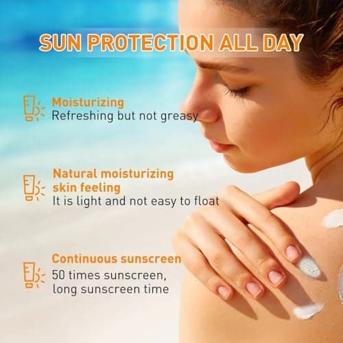 50 Pack Mini Sunscreen Travel Size, SPF 50+ Water-Resistant Sunscreen & Face Moisturiser, Sun Cream for Body & Face, Long Lasting Protection for Oily Skin, Portable Single-Use Packets — view 3