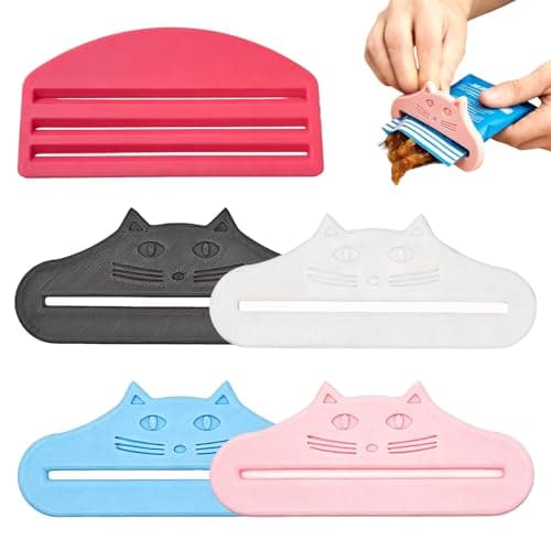 5 Pack Cat Food Pouch Squeezer Set, Multi-Pet Feeding Tools, Easy Squeeze
