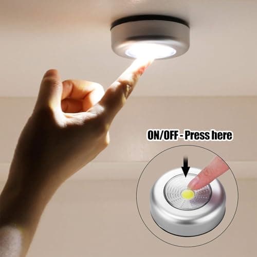 6 Pack Portable Stick on Wall Lights, Touch Control Battery Powered Push Lights, 70 Lumen Stick on Wireless LED Cabinet Light for Kitchen Closets Armoire Cabinets Counters Utility Room[Energy Class A] — view 4