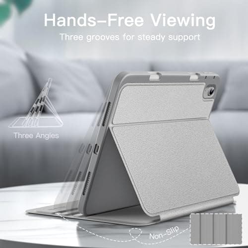 JETech Folio Case for iPad (A16) 11th/10th Gen, Silver — view 3