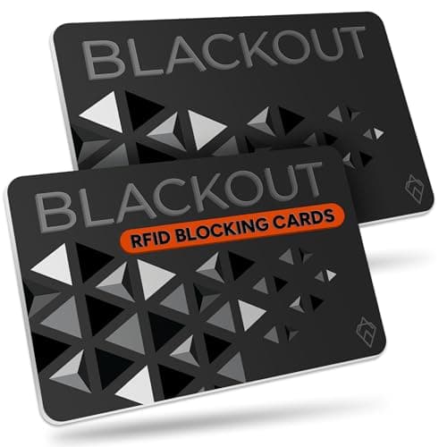 AKIELO Blackout RFID Blocking Card (2 Pack) – Ultra Thin Anti Theft Credit Card Protector – Ultimate Bank Card Blocker for Contactless Cards and Wallet Protection (Black Edition - 2 Pack)