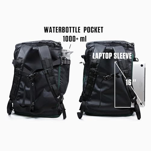 KalgoTeal Utility Duffle Bag 40L, Convertible Backpack for Travel, Gym & Commute, Water Repellent — view 5