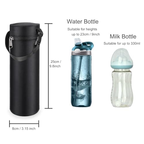 Jedebartey Water Bottle Carrier Bag, Baby Milk Bottle Warmer Pouch, Insulated Water Flask Holder Cover with Portable Rope for Picnic Drinks Wine — view 3