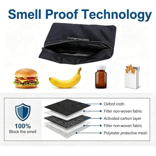 Smell Proof Bag with Combination Lock, Waterproof Travel Storage Pouch — view 6