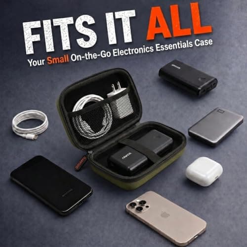 Small Hard Shell Portable Carrying Case for Power Bank, Hard Drive, Charger — view 4