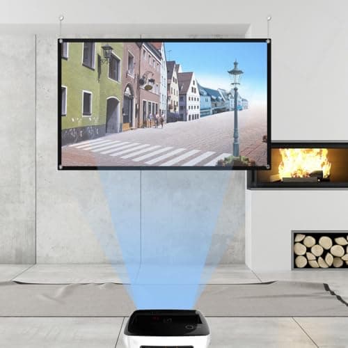 Zerodeko Projector and Projection Portable Screen White Folding Polyester Curtain with Easy Installation Optimal Color Reproduction for Conference Room and Business Use — view 5