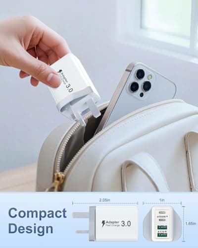 USB C Plug Fast Charge, 40W 4-Port Multi USBC Plugs UK Dual PD Power Adapter +QC Multiport Wall Charger Head Mains Type C Fast Charging Plug for iPhone 17 16 15 14 13 12 11 Pro Max Plus, Samsung, iPad — view 5