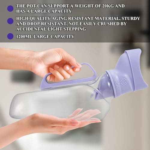1200 ml Female Urinal Bottle, Leak Proof Portable Travel Toilet, Purple — view 4