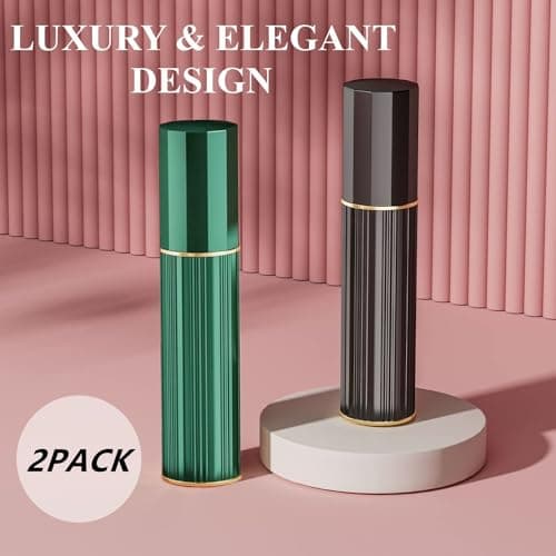Aurdox Perfume Atomiser, Refillable & Portable Perfume Bottle for Travel, 5ml Small Spray Bottles with Bottom Pump, Dispensers for Women and Men, Leaking Proof and Luxurious Design(Black & Green) — view 6