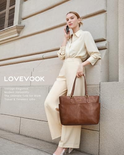 LOVEVOOK Laptop Handbags for Women, 15.6" Large Tote Bags, Ladies Work Bag — view 2