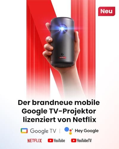 NEBULA Capsule 3 1080p Mini Projector, Smart 200 ANSI-Lumen Portable Projector with Official Google TV, Built-In Netflix, 120-Inch Picture, Built-In Battery(Renewed) — view 2