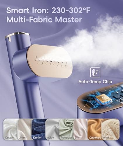 Travel Steamer for Clothes, 100-240V Dual Voltage Portable Garment Steamer, 1000W Travel Size Handheld Steam & Iron 2 in 1, for Global & Europe Travelling, Business, Home (Blue) — view 6