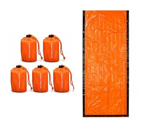 NovaMedic Emergency Survival Sleeping Bag 5 Pack, 84"x36", Waterproof Thermal Bivy Sack for Camping, Hiking, Outdoor, Activities & Travel, Durable, Lightweight & Compact Blanket — view 2