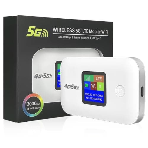 Foreverup 4G/5G LTE WiFi Router, Portable WiFi Travel Router, 3000mAh, 150Mbps, WiFi Device with SIM Card Slot for 10 Users, Pocket WiFi Hotspot for Travel, Campers, Motorhomes