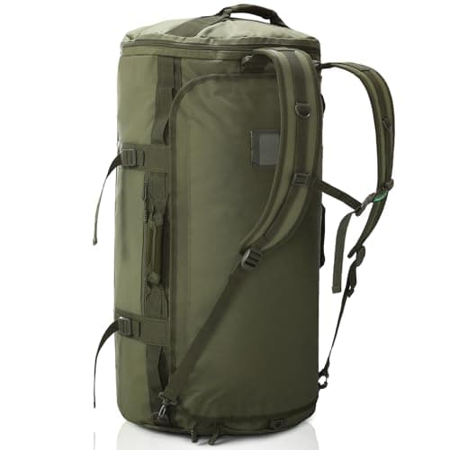 Haimont Heavy Duty Convertible Travel Duffel Backpack, 90L, Army Green