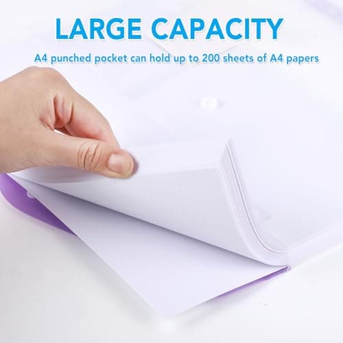 14 Pack Plastic Wallets A4 Punched Pockets — view 4