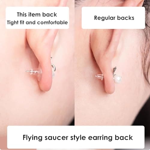WUBAYI 100 Pack Clear Silicone Rubber Earring Safety Backs, Disc-Shaped Secure Comfortable Clutch Pads — view 3