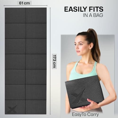 XN8 Sports Foldable Yoga Mat – Non-Slip, Eco-Friendly, Lightweight, Portable with Carrying Strap, Perfect for Home, Gym, and Travel Workouts, 72 Length — view 6