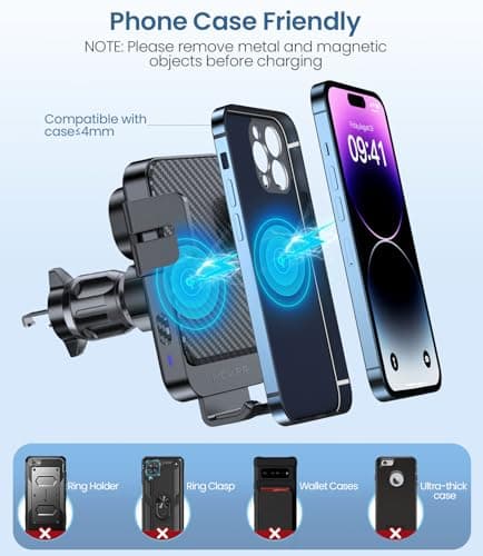 MOKPR Wireless Car Charger, 15W Car Phone Holder With Charger — view 6