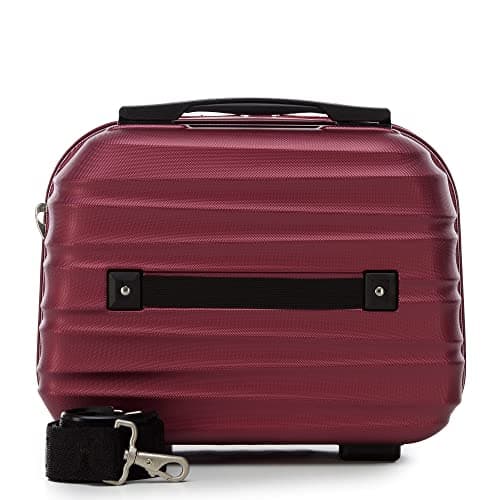 WITTCHEN Cosmetic Case Travel Suitcase Carry-On Cabin Luggage Hardshell Made of ABS Combination Lock Groove Line Burgundy — view 3