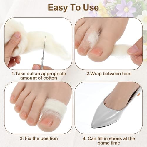 RAHHLIZS 2Pcs Lambs Wool for Toes Feet Lambs Wool Padding for Toes — view 3