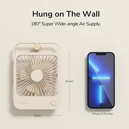 JISULIFE Small Desk Fan, 4500mAh Rechargeable Battery Powered — view 5