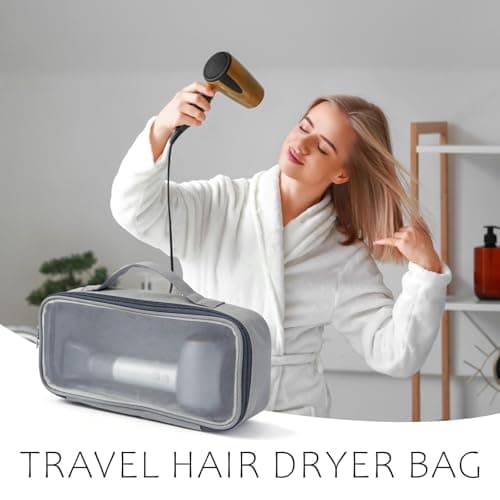 KASESSS Portable Breathable Mesh Hair Dryer Bag, Travel Storage Bags Fits Most Hairdryers, Curling Irons, Straightener, Water-Resistant Hair Tools Travel Bag, Hairdryer Case Protection Organizer — view 2
