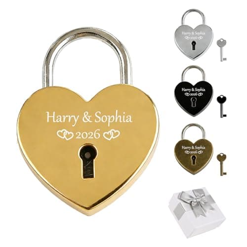 Personalised Love Lock, Custom Engraved Padlock with Keys