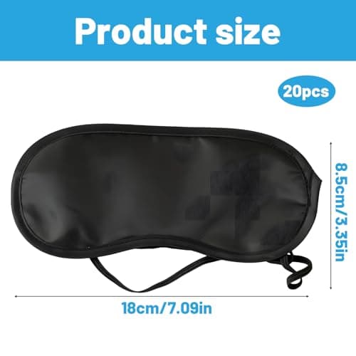 Pack of 20 Blindfolds for Personal Use, Blackout Eye Mask for Sleeping Comfort, Light Blocking Design for Daytime Naps and Travel — view 2