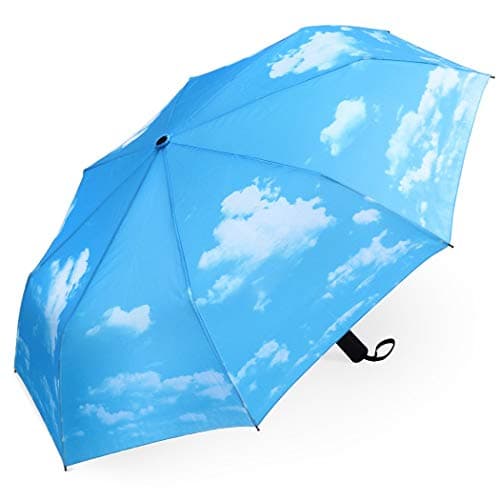 YumSur Compact Automatic Travel Umbrella, Windproof Folding Umbrella with Printed Raindrops Design, Auto Open Close and Upgraded Comfort Handle, for Men and Women — view 2
