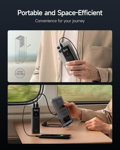 CUKTECH 10 Power Bank 100W Laptop Portable Charger, 10000mAh Battery Pack USB C with Smart TFT Display, PD3.0 Fast Charging for iPhone 16/15 Series, Samsung Galaxy S24/S23, iPad Air/Pro, MacBook, Dell — view 5