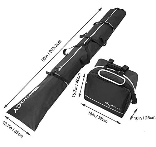 Ski Bag and Ski Boot Bag Combo,Adjustable Length Snow Ski Bags,Ski Bags for Air Travel Fit Skis Up to 200cm for Men, Women, Adults and Children — view 2