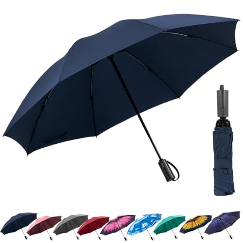 ACEIken Umbrella Reverse Close Folding Windproof Travel Umbrella,106cm Blue