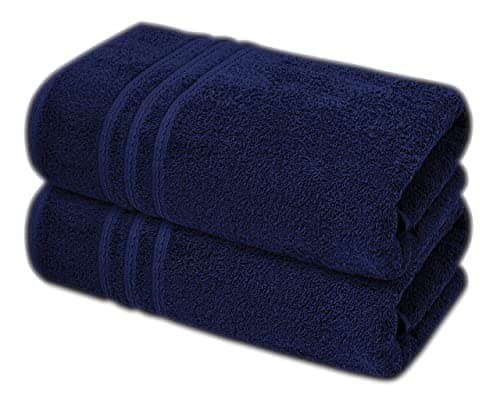 A & B TRADERS Extra Large Jumbo Bath Sheets Pack of 2 | 100% Cotton Bath Towels 85 x 200 cm | Luxury Hotel Quality Oversized Beach Towels | Soft, Thick & Highly Absorbent (Navy)