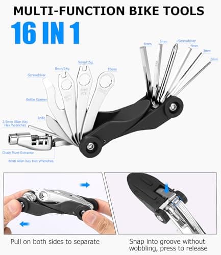 Bike Tire Repair Tool Kit For Travel, 17 In 1 Bicycle Tool Kit, Travel Camping With Storage Bag, Bicycle Tool Used For Mountain Bike And Road Bike — view 2