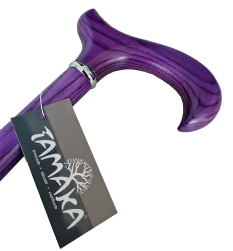 TAMAKA® Ladies Luxury Ash Purple Derby Wooden Walking Stick Cane Funky Stunning Fashionable Womens - 96cm (38") — view 2