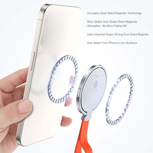 Hamwesh Language Translator Device, Adjustable Magnetic Phone Stand Real Time Translation Device for Travel Meetings, Smart Translator Support 146+ Languages 60+ Accents (Silver White) — view 3