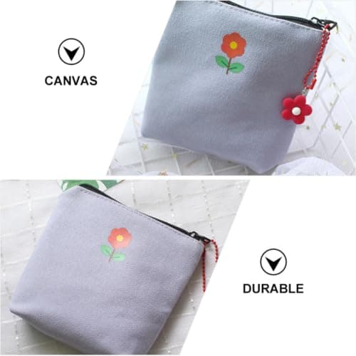 Sanitary Pad Storage Pouch with Pendant Purple Canvas for Travel — view 3