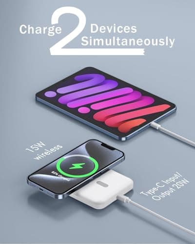Power Bank, Ultra-Slim 10000mAh Wireless Portable Charger, 20W Magnetic Power Bank Fast Charging with USB-C in&Out, Battery Pack for iPhone Air/17/16/15/14/13/12 Plus/Pro/Pro Max, Samsung, Android — view 2