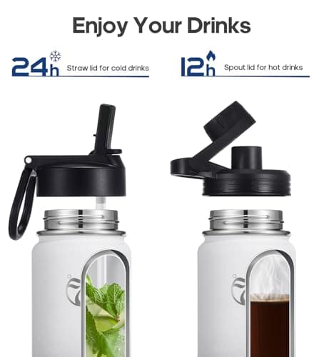 HydroPal Vacuum Insulated 750ml Stainless Steel Water Bottle with Dual Lids — view 3